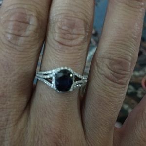 Blue Sapphire with diamond accents